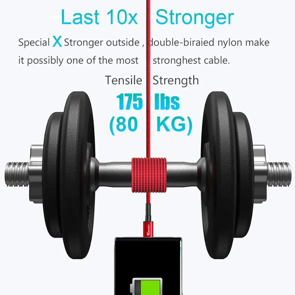 Кабель TIEGEM с USB C на для быстрой зарядки внешний кабель 4 0 Samsung Galaxy Note 10 s9 PD 60 Вт 3A