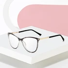 Новое поступление оптические очки с пружинными шарнирами унисекс оправа для очков из сплава с защитой от синего излучения очки кошачий глаз для близорукости