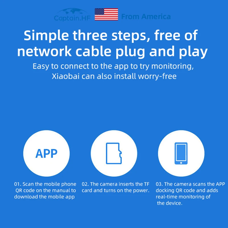 US Captain HD Беспроводная Камера 1080P Wi Fi для Слежением за Домашним Питомцем или