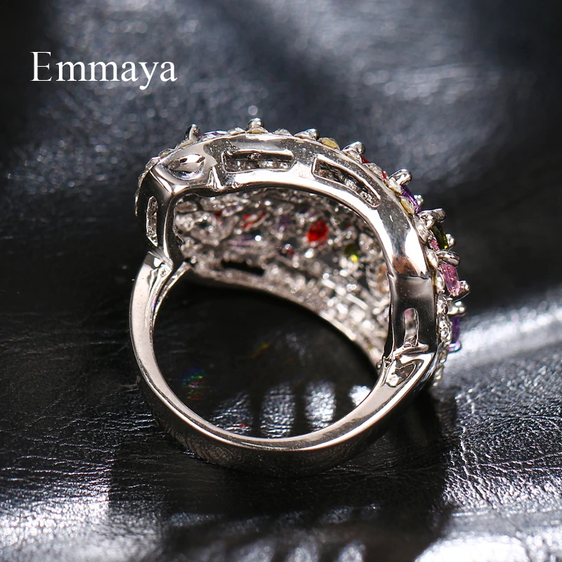Emmaya Новое модное оригинальное дизайнерское кольцо с цветной кубическим Цирконом