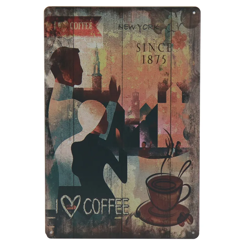 30X20 см Ретро Italia Caffe Париж Кафе жестяная вывеска Винтаж Tintin домашний бар декоративная художественная живопись металлические вывески Настенный декор H72