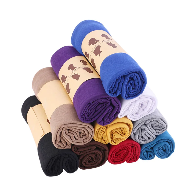 Women Muslim Long Tail Scarf Hat Stretchy jersey Turban Chemo Cap Hair Loss Islamic Headwrap Head Cover Wrap Caps Bonnet New |