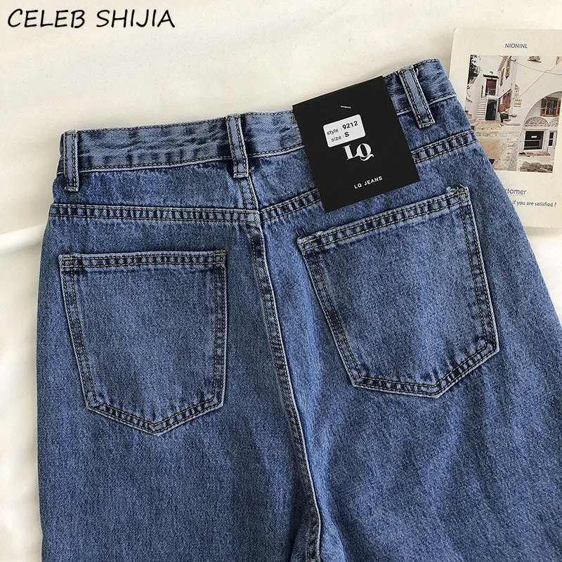 

Harm Pants High Waisted Jeans Woman Boyfriends Vintage Blue Trousers Bottom Female Streetwear High Waist Jeans Woman Clothes