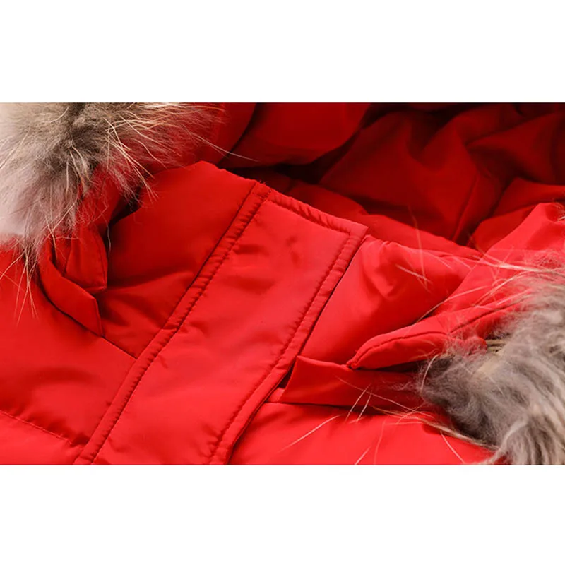 Натуральный мех енота воротник зима 90% белый пуховик женский длинный Женская