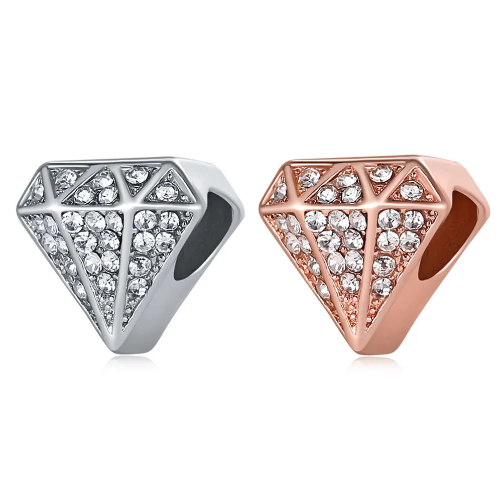 

1Pcs New Shiny Diamond Shape Pendant DIY Beads Suitable Original Pandora Charm Bracelet Ladies Jewelry Making Gifts