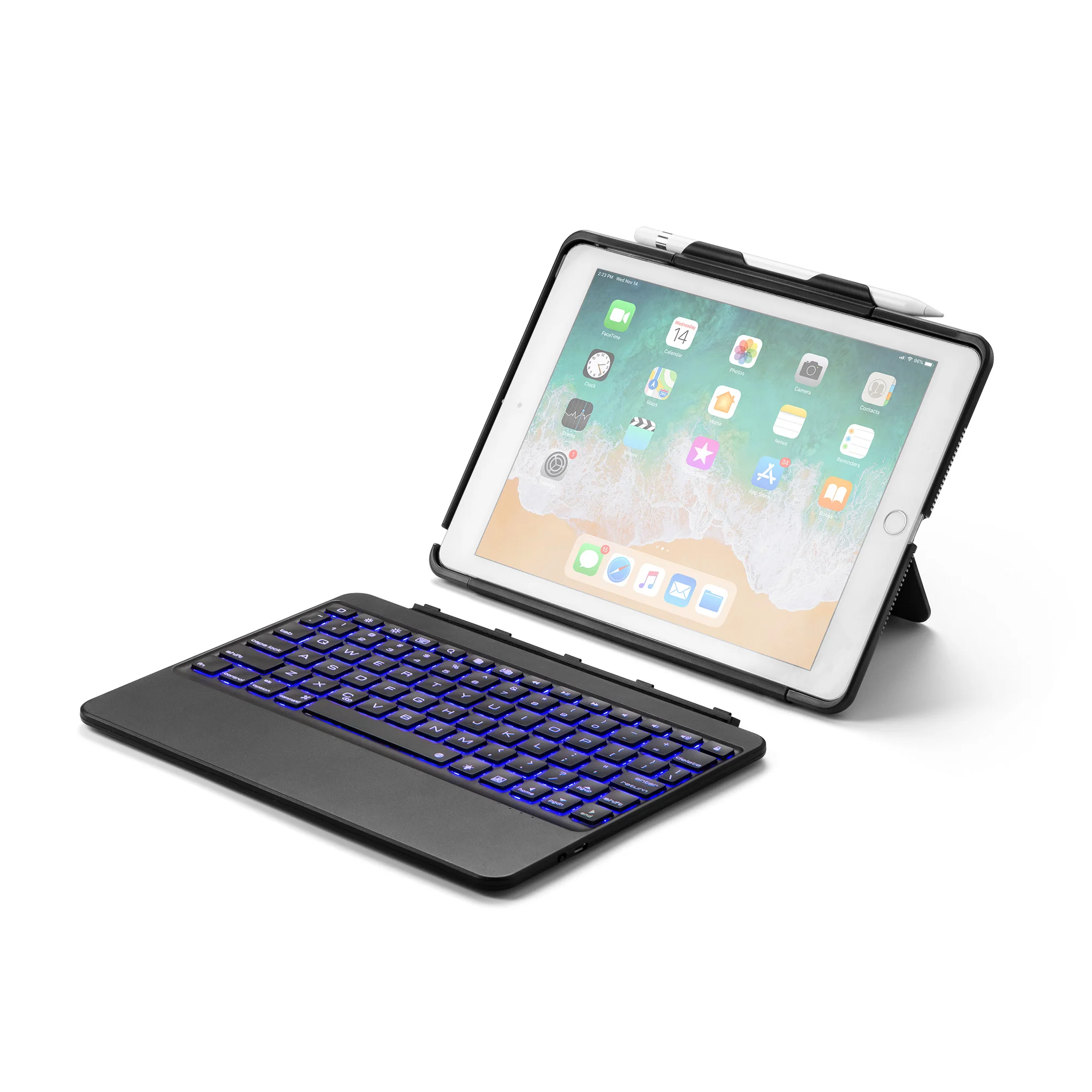 Клавиатура Чехол для iPad воздуха 2 9 7 2018 Разделение освещенная контржурным светом
