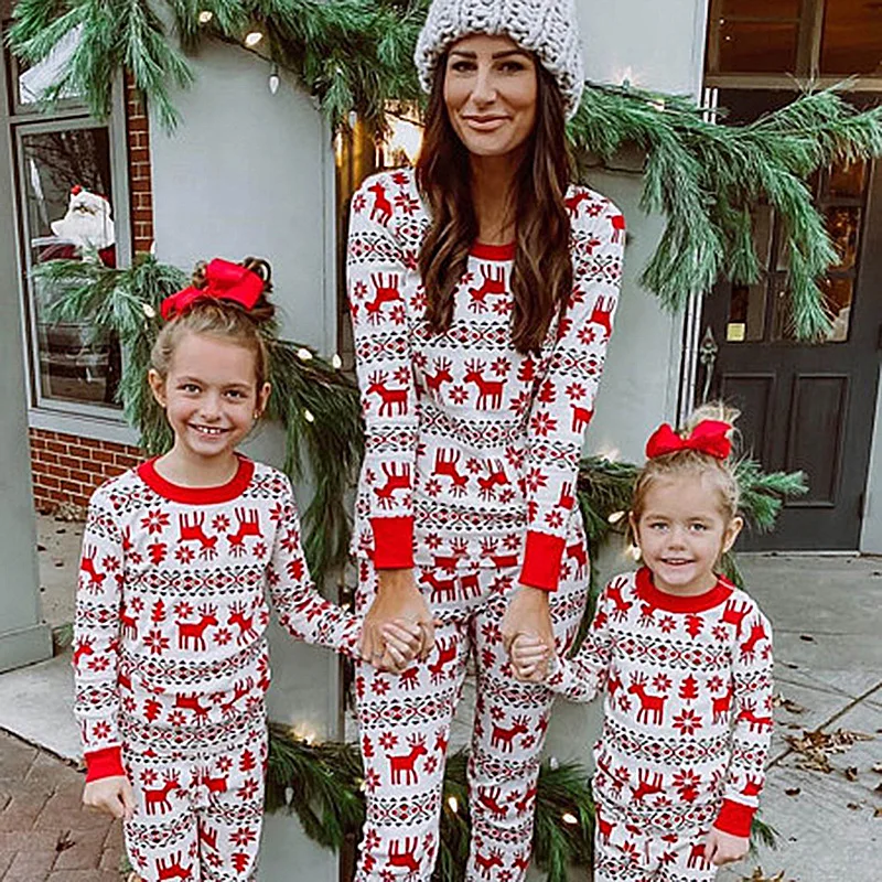 

Jersey Navidad Familia Mommy and Me Xmas Clothes Family Matching Pajamas Sets Father Mother Children&Baby's Sleepwear CL699