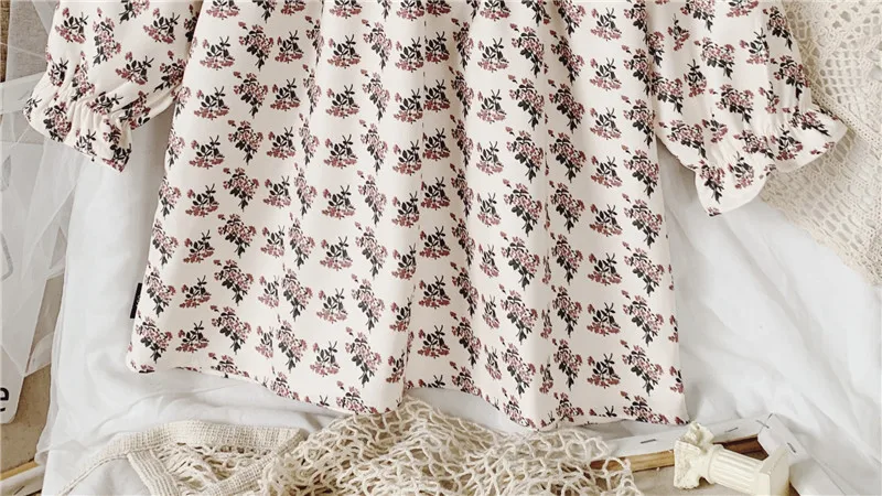 Детское прямое платье с длинным рукавом цветочным принтом | Детская одежда и