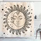 Схематичный Ванна Шторы Водонепроницаемый душ Шторы s солнце и луна небесная состав день цикла мистический Шторы для Ванная комната