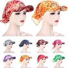 Женский хлопковый головной платок, шляпа с козырьком и широкими полями, шляпа от солнца, летние пляжные солнцезащитные шляпы с УФ-защитой, женские повседневные головные уборы с принтом, Кепка