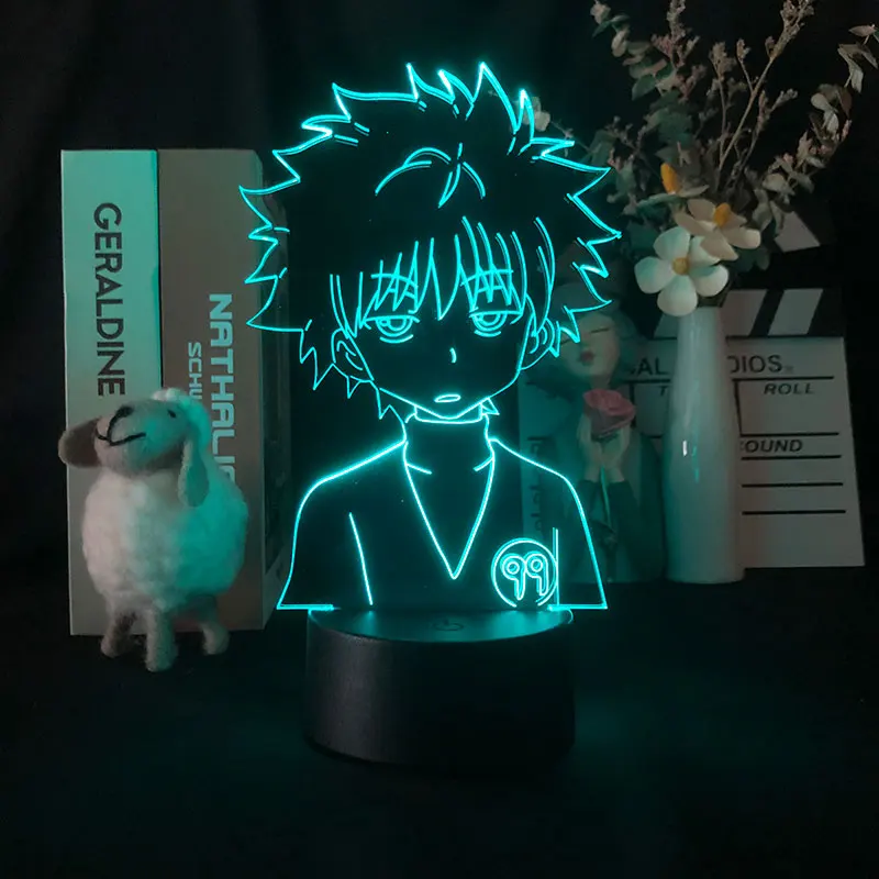 

Охотник манга японский аниме Killua Zoldyck 3D ночной Светильник будильник базовый светильник День Святого Валентина ночной Светильник детский по...