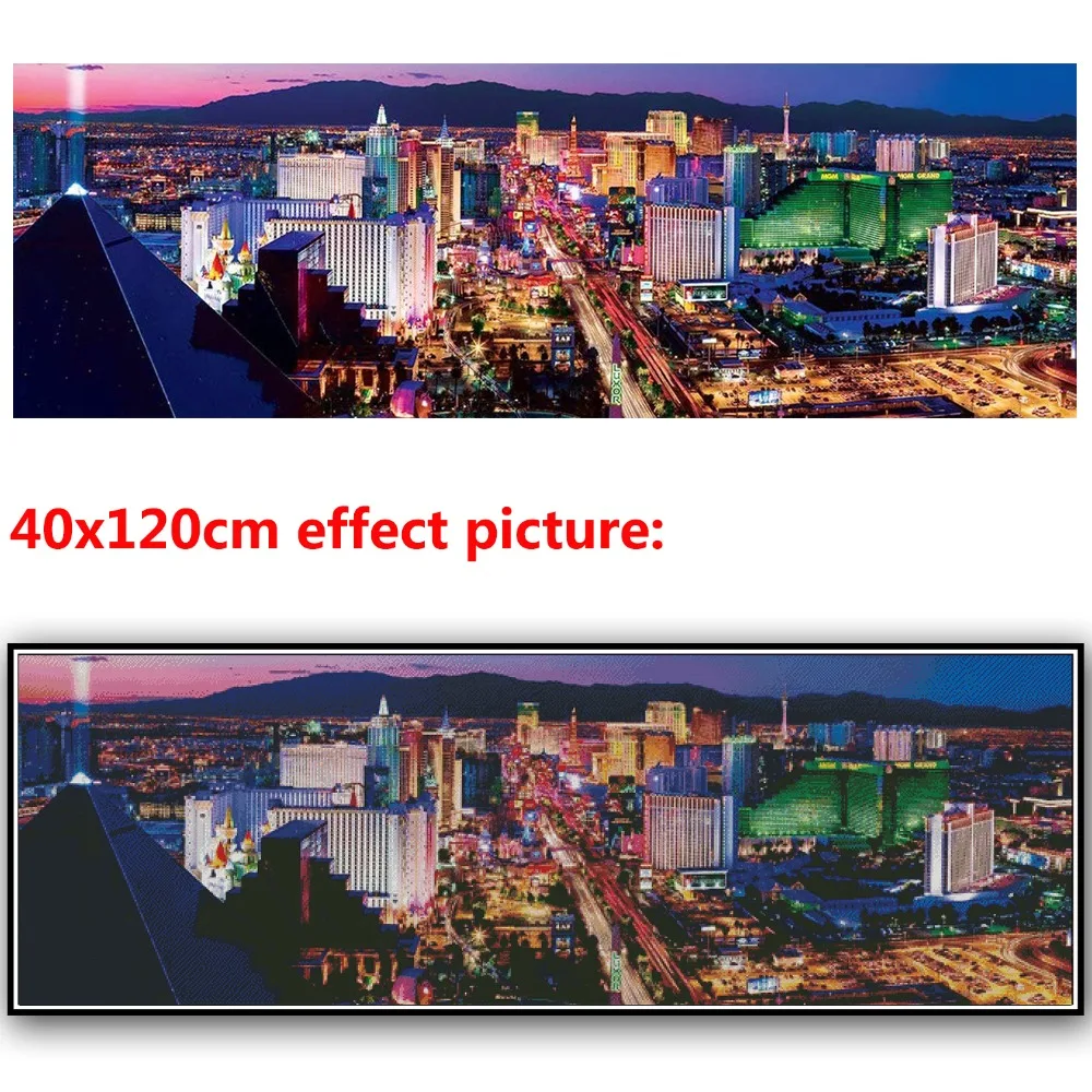 Алмазная живопись пейзаж полный квадратный Лас Вегас полоса Ночной вышивка 5D DIY