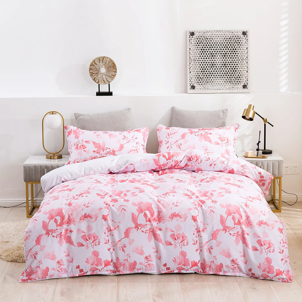 Розовый цветок постельные принадлежности 2/3 шт акварельные пододеяльники
