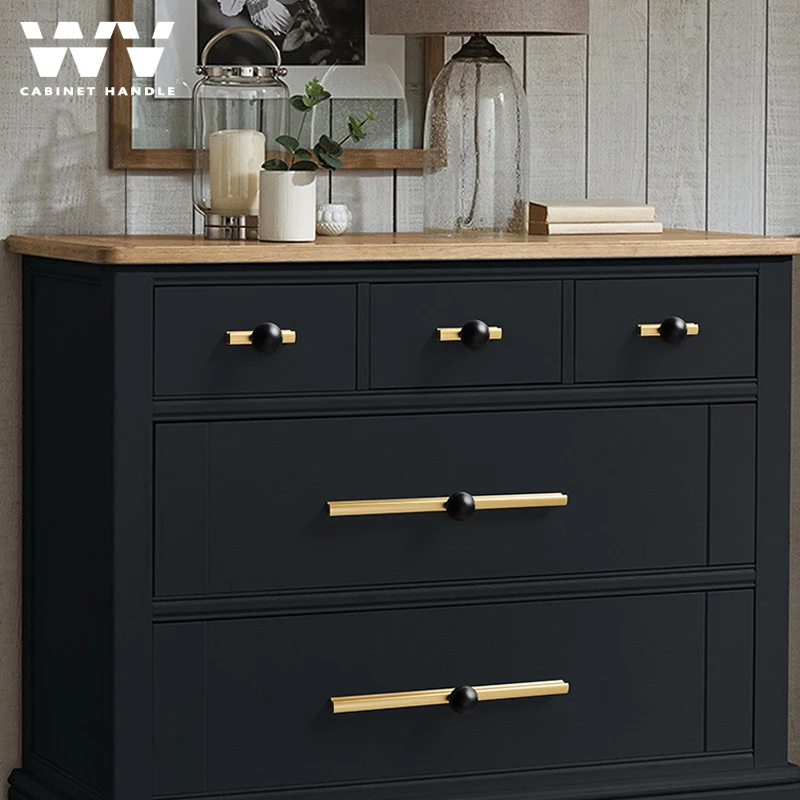 Европейские ручки WV для кухонного шкафа ручка 192 мм из цинкового сплава черная