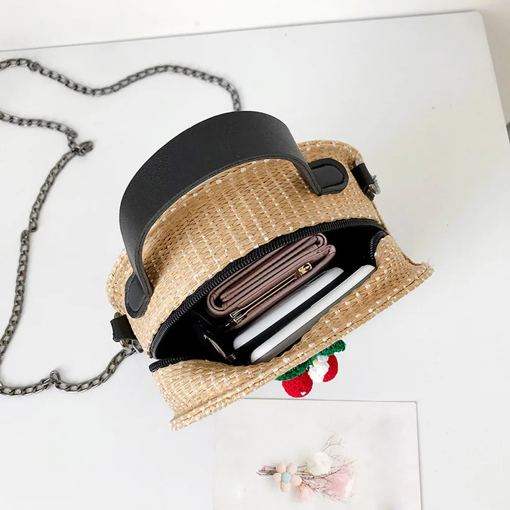 

2019 Fashion Women Vintage Women Crossbody Bags Simple Weave Round Tote Handbags Shoulder Bag Bolsas De Mujer #NG