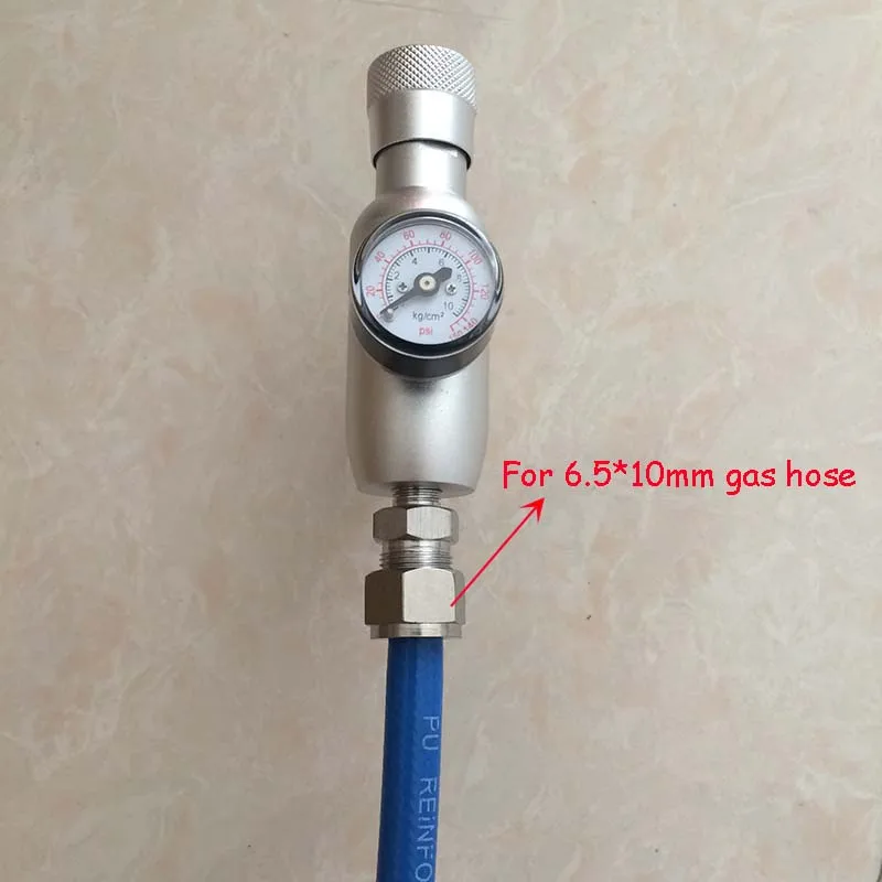 For ID 6.5mm hose Регулируемое СО2 зарядное устройство, мини со2 регулятор, Kegging зарядное устройство со специальным газовым шланговым разъемом(без шланга - Цвет: For ID 6.5mm hose