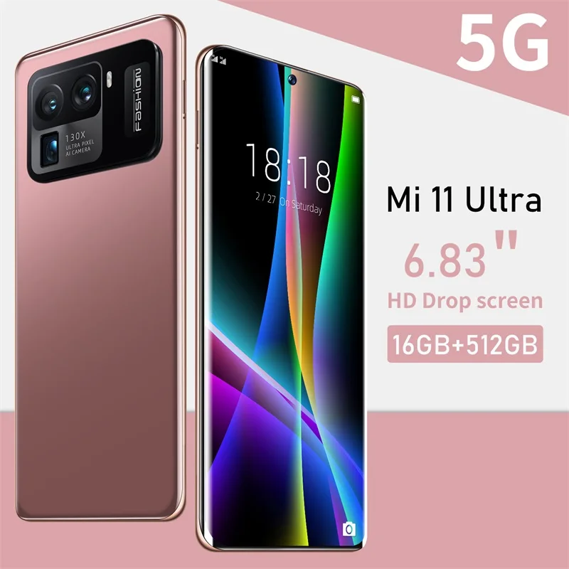 

6,83 дюймовый перфорированный экран Mi 11 Ultra, смартфоны, Многоязычная 4G/фотосессия, разблокированная фотография, 6800 мАч смартфон