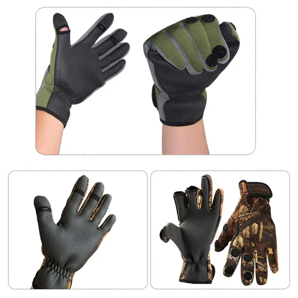 Зимние перчатки для рыбалки водонепроницаемые рукавицы с тремя пальцами