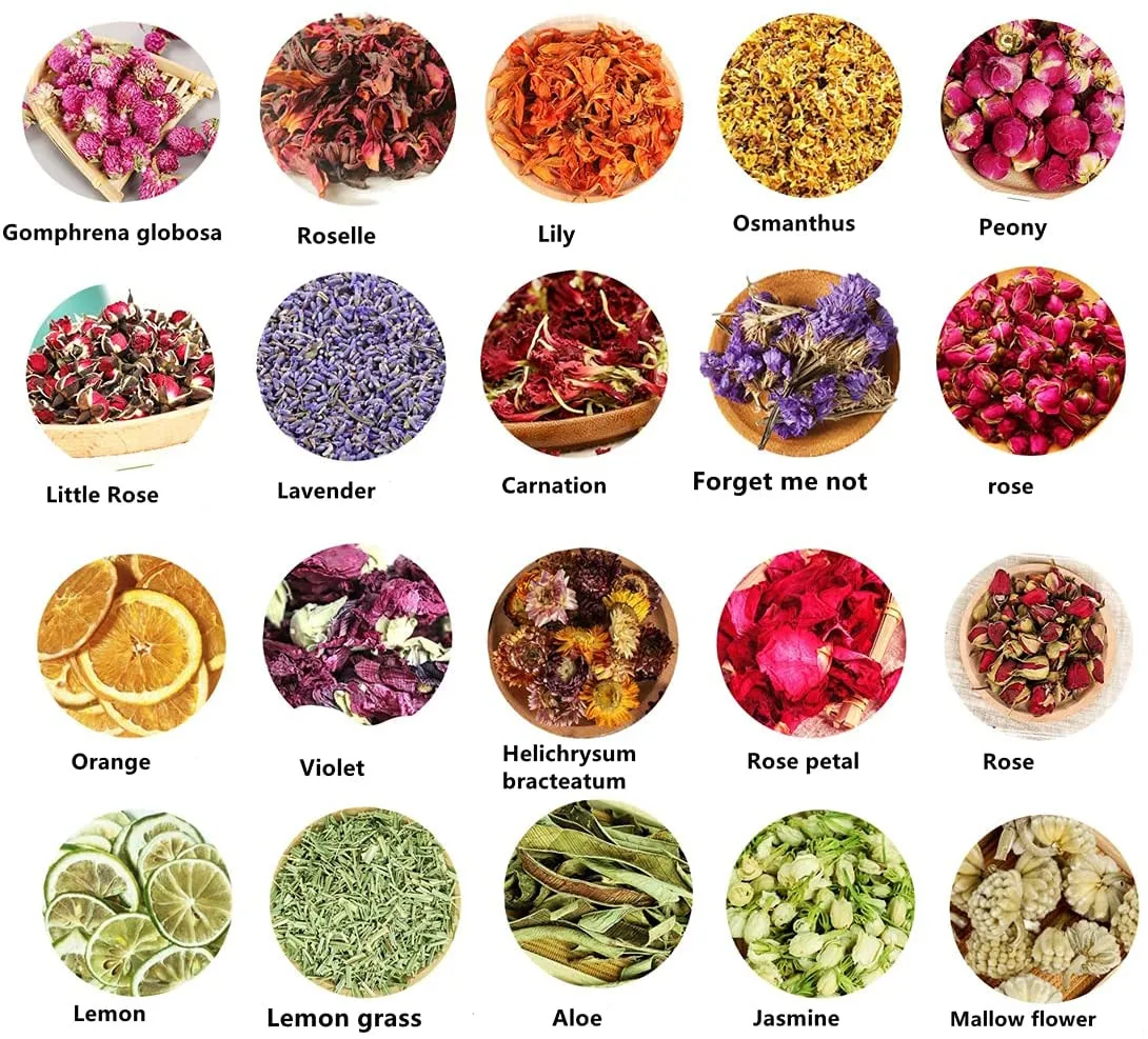 Набор сушеных цветов и трав жасмин хризантемы 10 пакетов | Дом сад