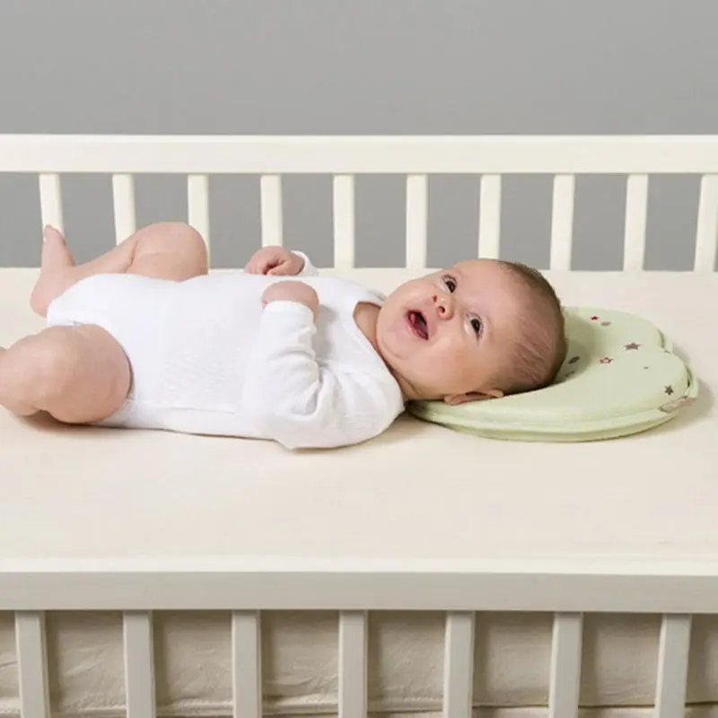 Newborn Infant Anti Roll Pillow Flat Head Neck Prevent Infant Support Baby Crib Flat Head Pillow for Newborn YYT344