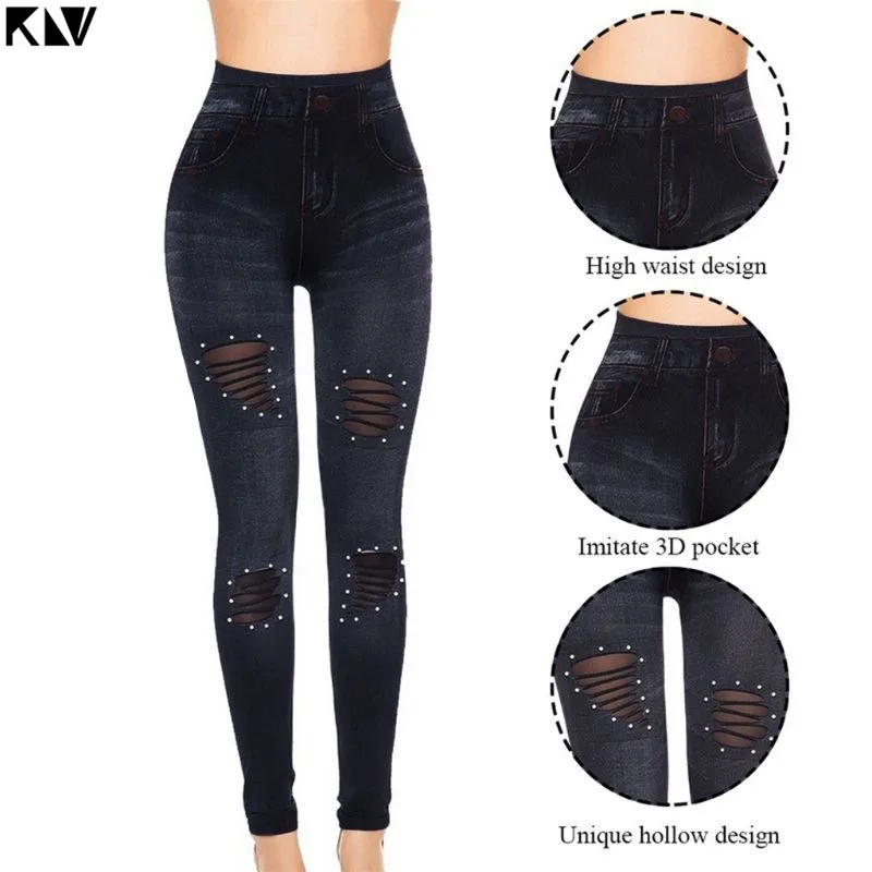 Женские облегающие леггинсы KLV модные женские бесшовные брюки-карандаш с высокой