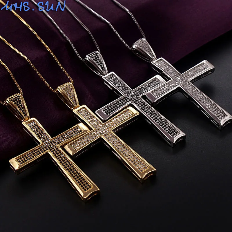 MHS.SUN винтажное большое ожерелье с кулоном из вышитая крестом мозаика циркония