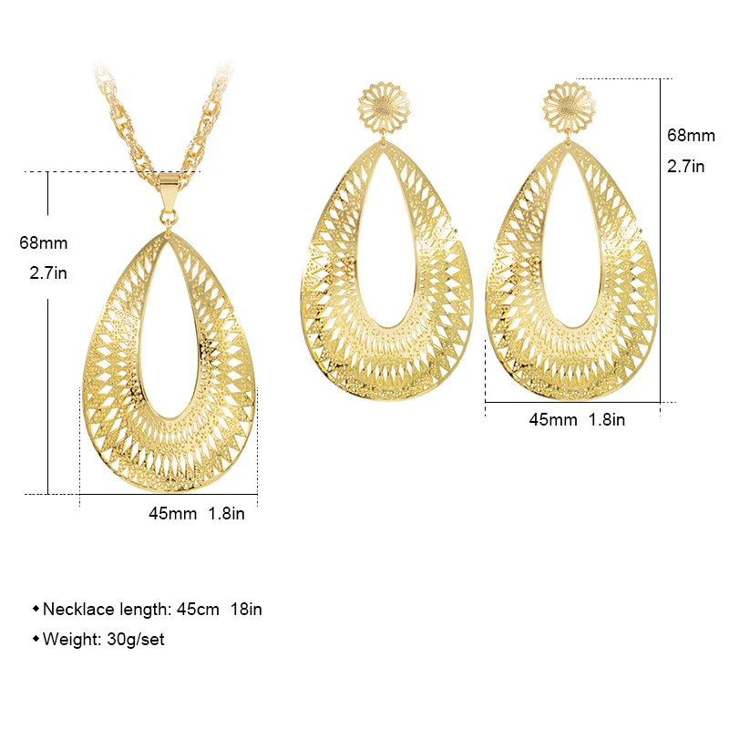 Солнечные ювелирные изделия классические большие Ювелирные наборы для женщин