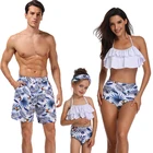 Модная семейная Одинаковая одежда, наряды, бикини для мамы и дочки, купальники для мамы и дочки, одежда для купания, одежда для папы и мальчиков, Шорты для плавания