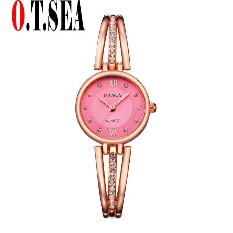 Роскошные Топ новый бренд для женщин маленький золотой браслет часы нержавеющая