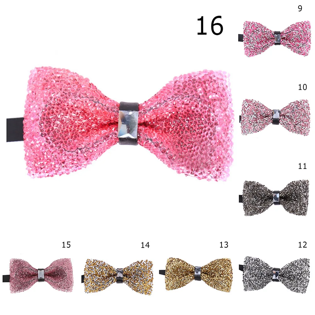 

Fashion Shining Crystal Bling Rhinestone Starry Bow Ties For Men Butterfly Knot Bridegroom Wedding Ties Party Nightclub Neckties