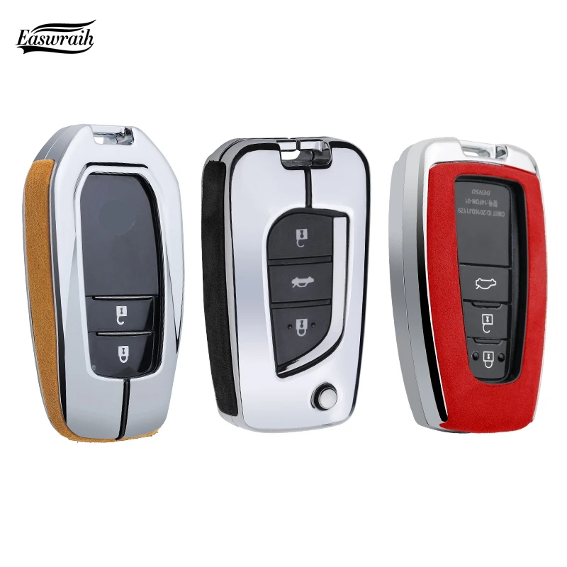 Автомобильный замшевый кожаный чехол для Брелока Для Ключей Toyota зеркального Prado