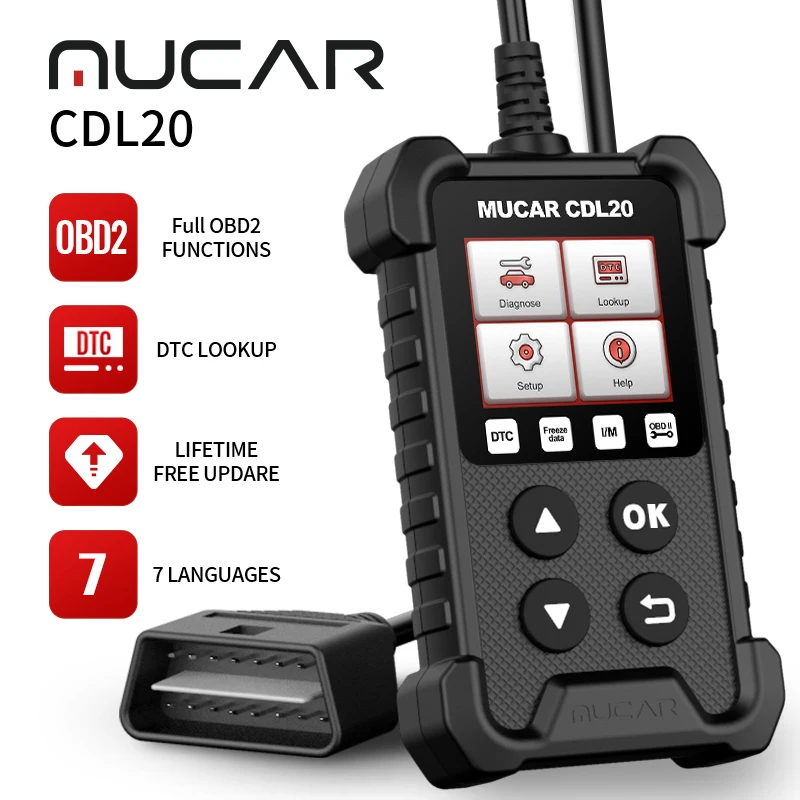 Диагностический сканер MUCAR CDL20 OBD2, автомобильный диагностический инструмент, считыватель кодов OBD2, автомобильный диагностический инструмент, бесплатная доставка, 2021 - изображение