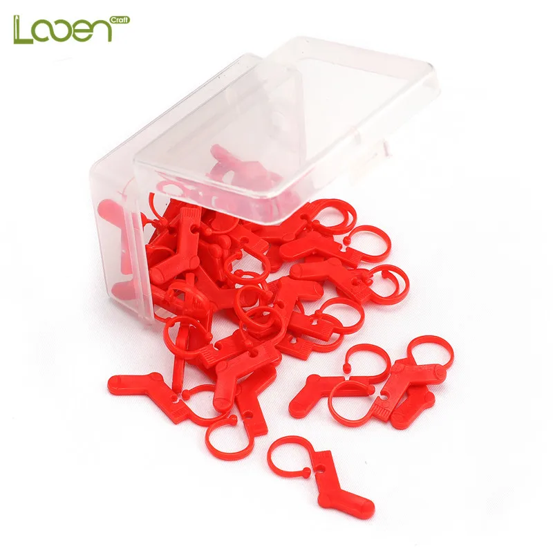 40 шт красный фиксирующий стежок маркеры пластиковые для вязания на спицах