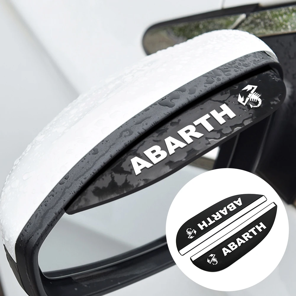 

2PCS Soft Rubber Flexible Car Rearview Mirror Rainproof Eyebrow For Fiat 500 Abarth Punto 124 125 500 695 OT2000 Car Accessories