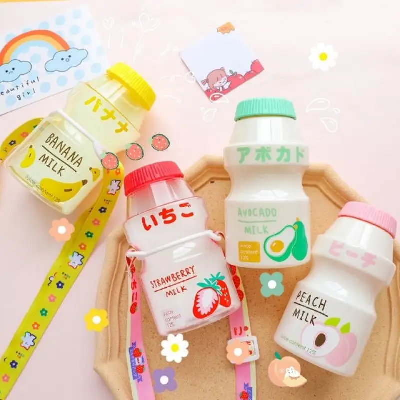 

Water Bottle Traving 480ml Plastic Drinking Bottle Yakult Shape Cute Kawaii Milk Drinkware Carton Shaker Bottle for Kids/Girl