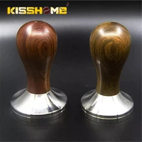 304 stainless steel base coffee powder hammer solid wood handle tamper 49515358mm barista espresso customized accessory tools