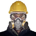 Новая Полнолицевая Пылезащитная маска с защитными очками, полулицевой респиратор с химическим газом для покраски, распыления, полировки, безопасности при работе