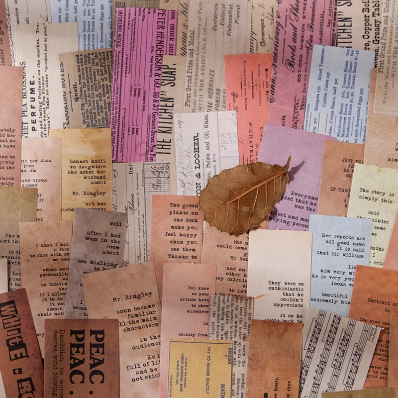 40 наклеек на винтажную английскую тематику коллаж античный билет бумажная