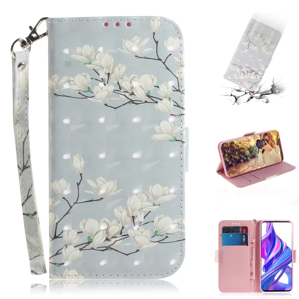 3D книга раскраска оболочка для huawei Honor 8A 8S 9X20 Pro P Smart Z Plus P20 Lite 2019 Y9 Prime Y5 Y6 Nova 5i флип