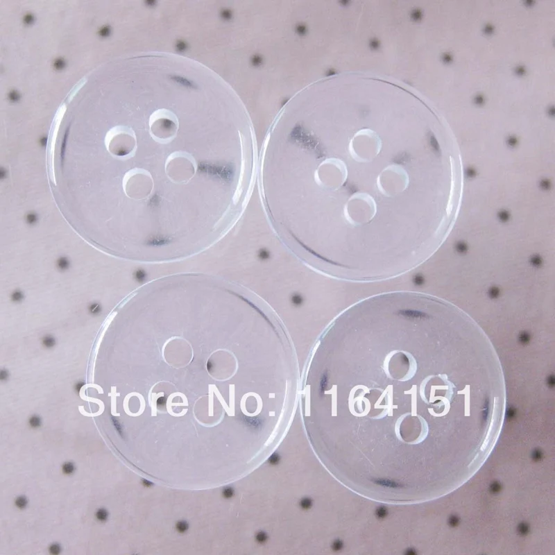 100 шт/партия 4 отверстия кнопки прозрачные блузки и рубашки на пуговицах Смола