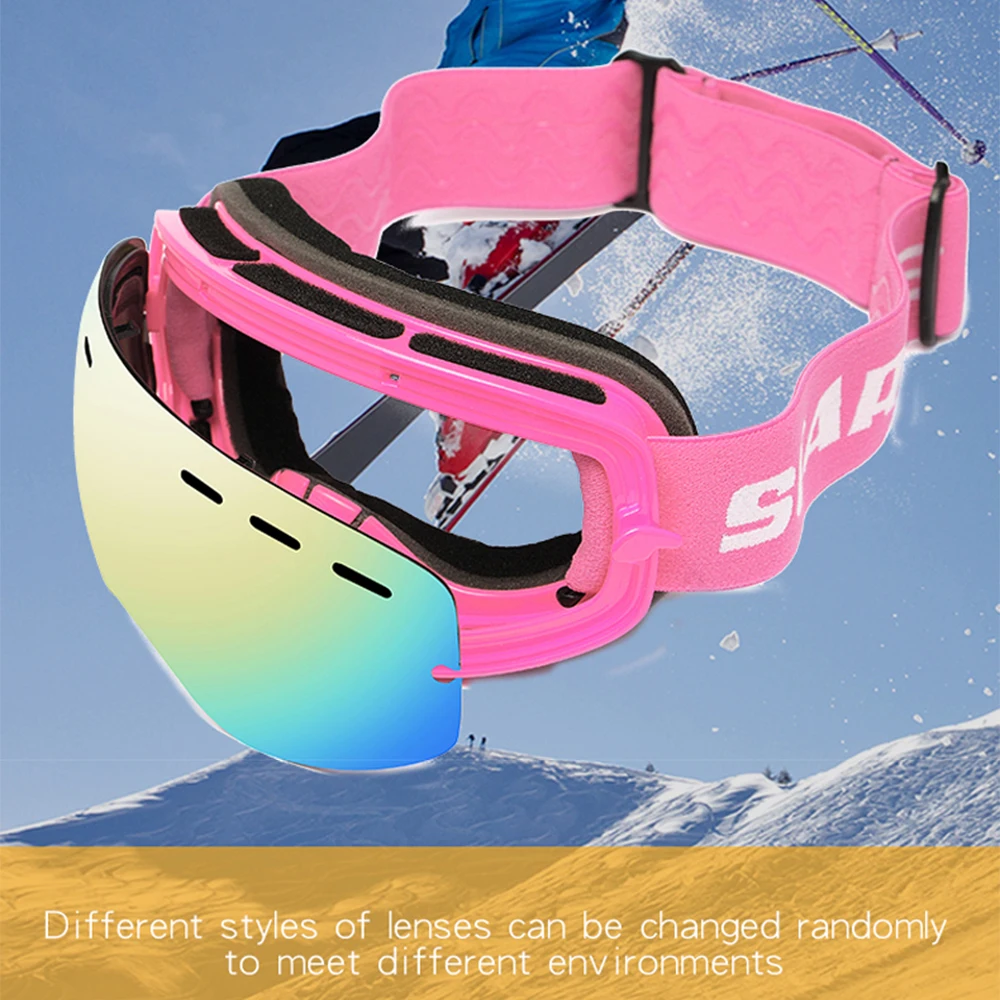 

SEARIPE Kids Ski Goggles Winter Children Snowmobile Goggles UV Protection Double Layers Boys Girls Skating Skiing Glasses Eyewea