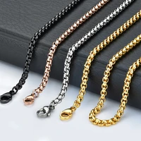 2 5mm 18 32 inches stainless steel silverrose goldgoldblack square rolo chain necklace jewelry