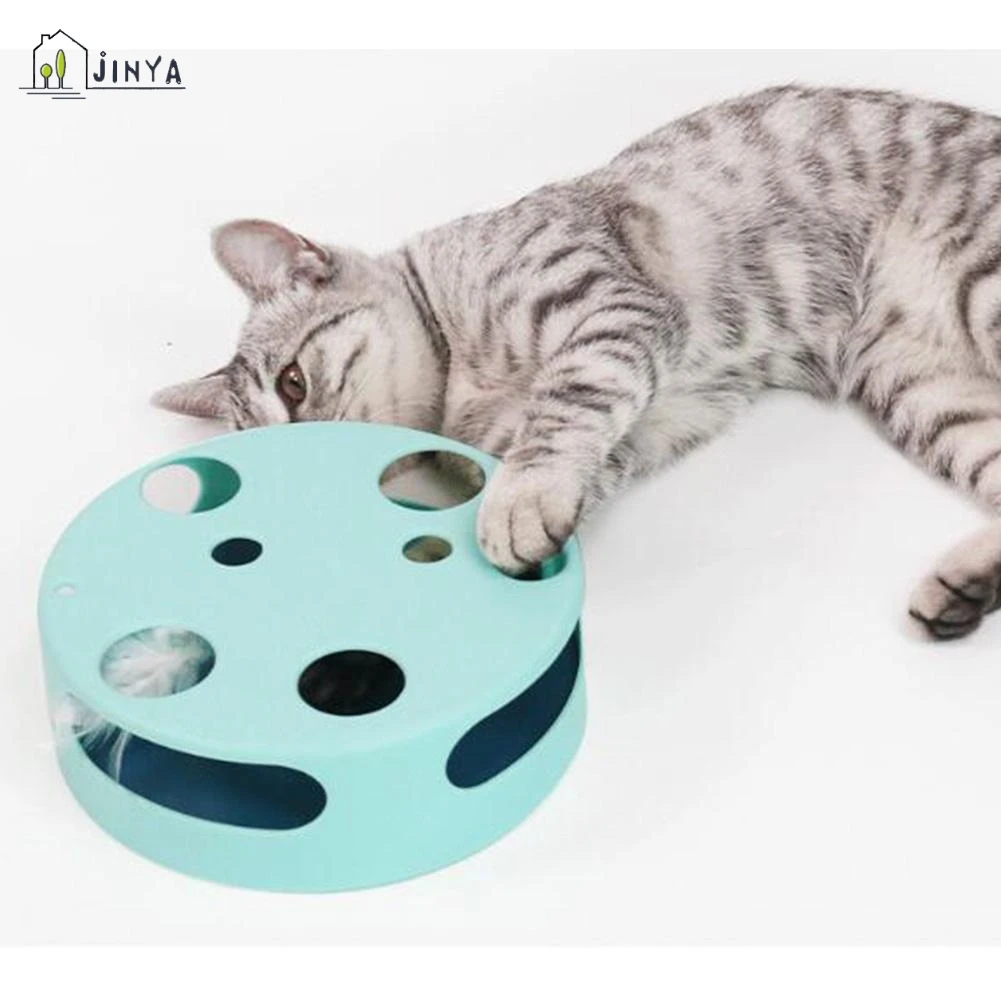 

Electric Cat Toy Smart Teasing Cat Stick Crazy Game Spinning Turntable Feather Auto Teaser Cat Catching Mouse Donut Automatic