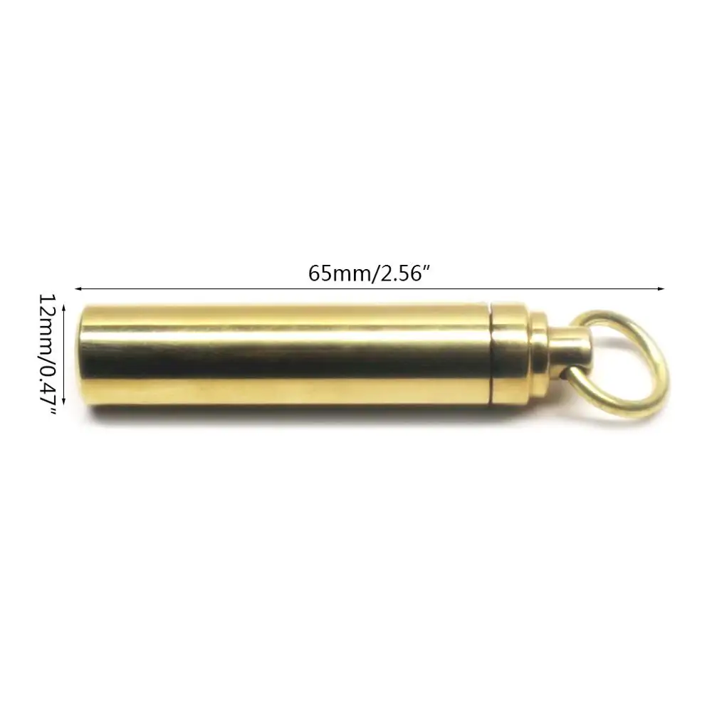 

Waterproof Pocket Toothpick Holder Seal Bottle Eco-Friendly Brass Portable Pill Cases Splitters Container For Travel