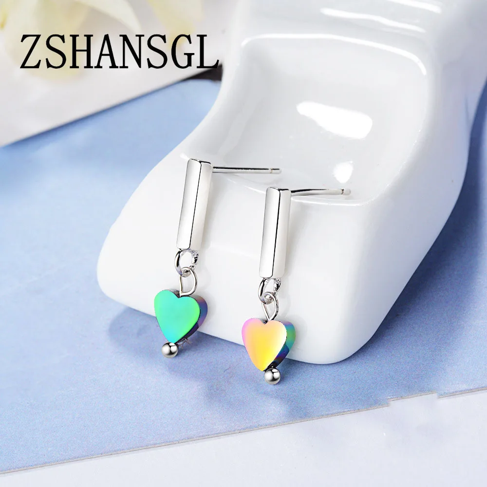 Женские серьги-гвоздики с разноцветным камнем | Украшения и аксессуары