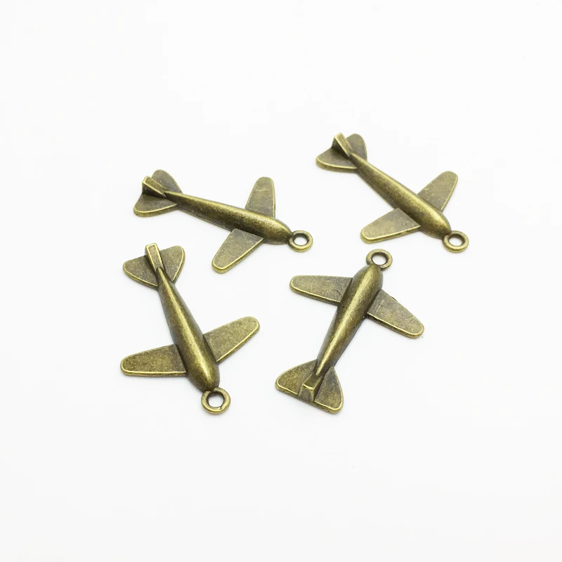 Украшения ручной работы 20 шт./лот из старинного бронзового сплава airplan aircraft charm 34*34