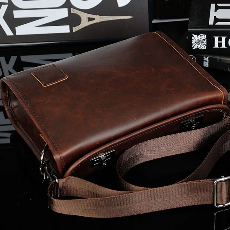 Мужская кожаная сумка мессенджер Сумка через плечо для ноутбука деловая