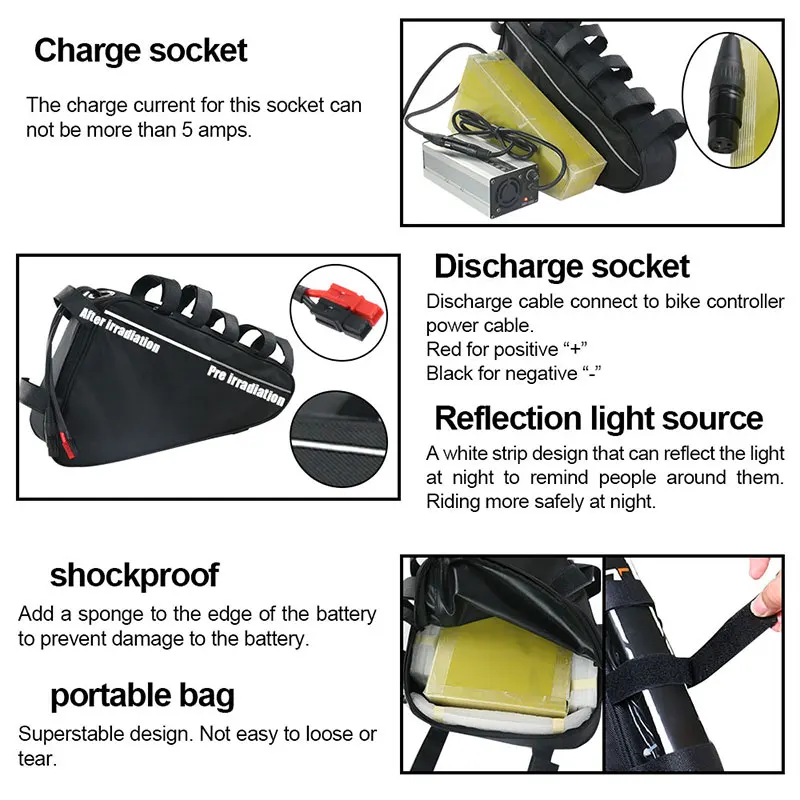 Мягкие треугольные Аккумуляторы для электровелосипеда 52 в 20 А · ч аккумуляторы