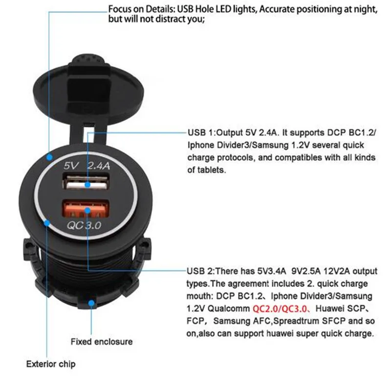 Новое быстрое автомобильное зарядное устройство QC 3 0 с двумя USB