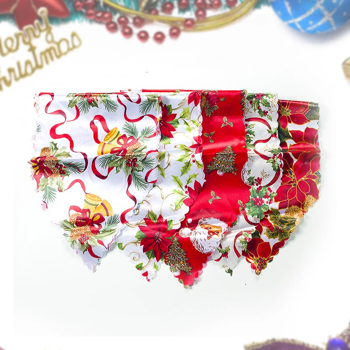 Рождественская настольная дорожка из полиэстера красный настольный флаг